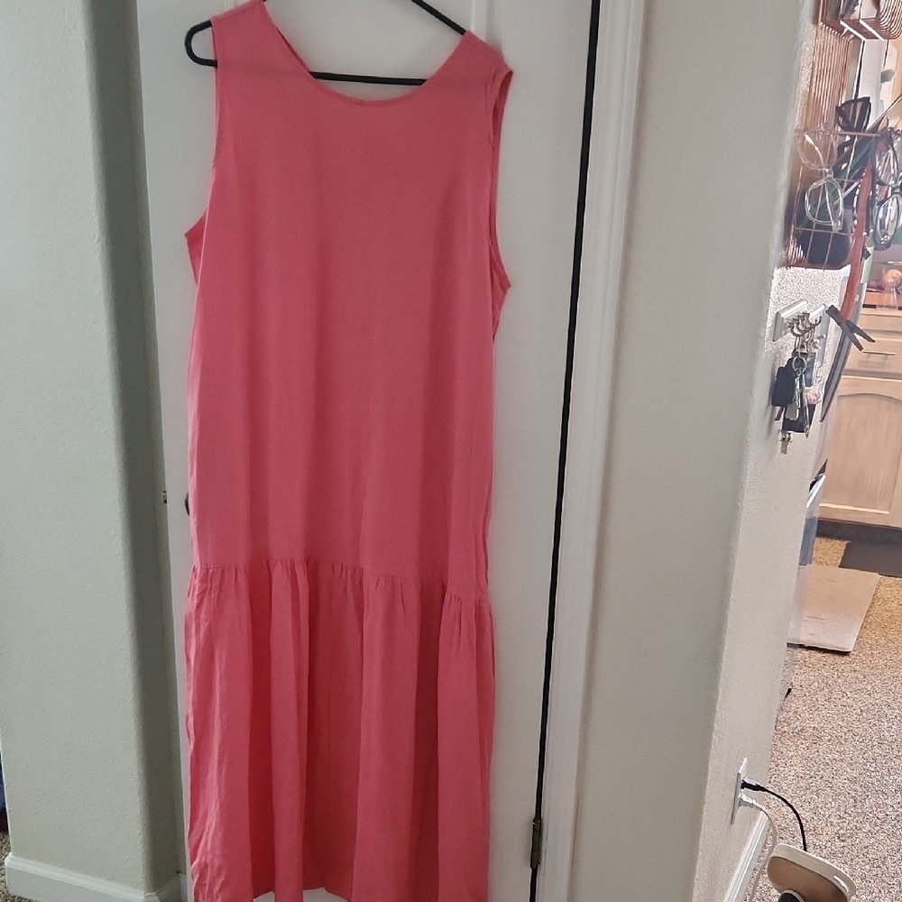 CultureCode Linen Maxi Dress, Size 1x